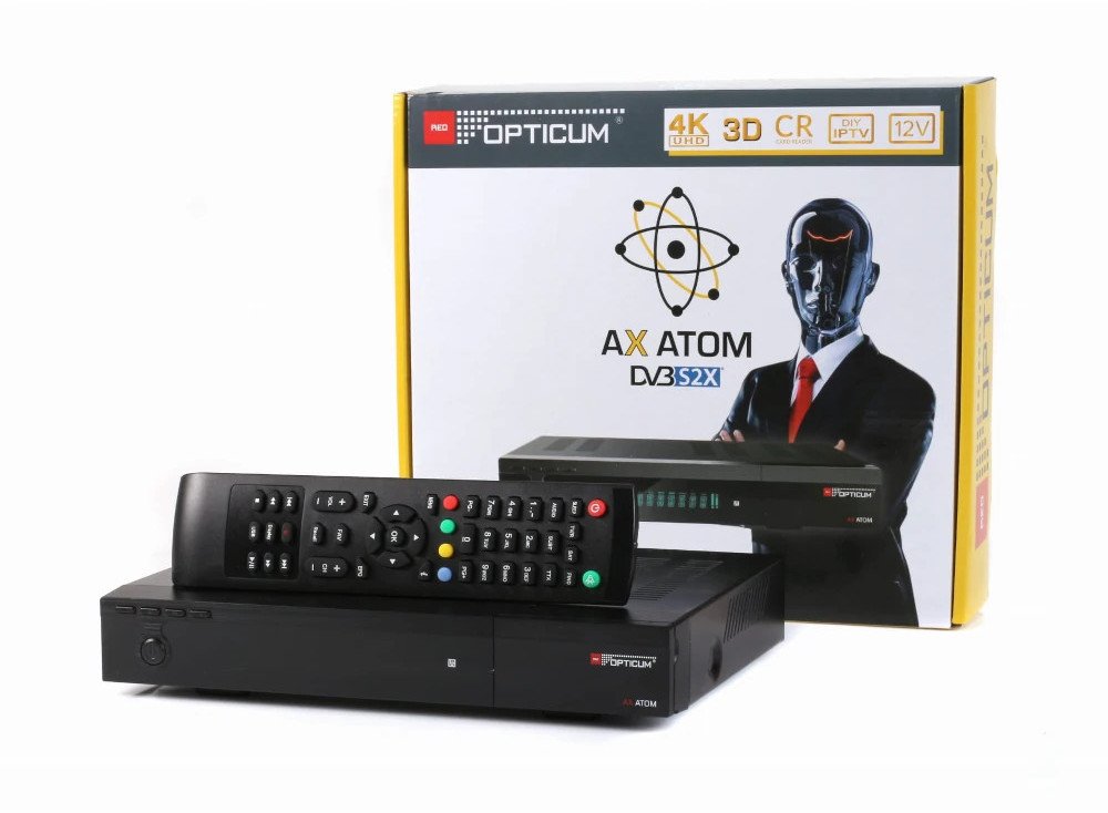 Marrës satelitor Opticum AX Atom, DVB S2X, 4K UHD, i zi