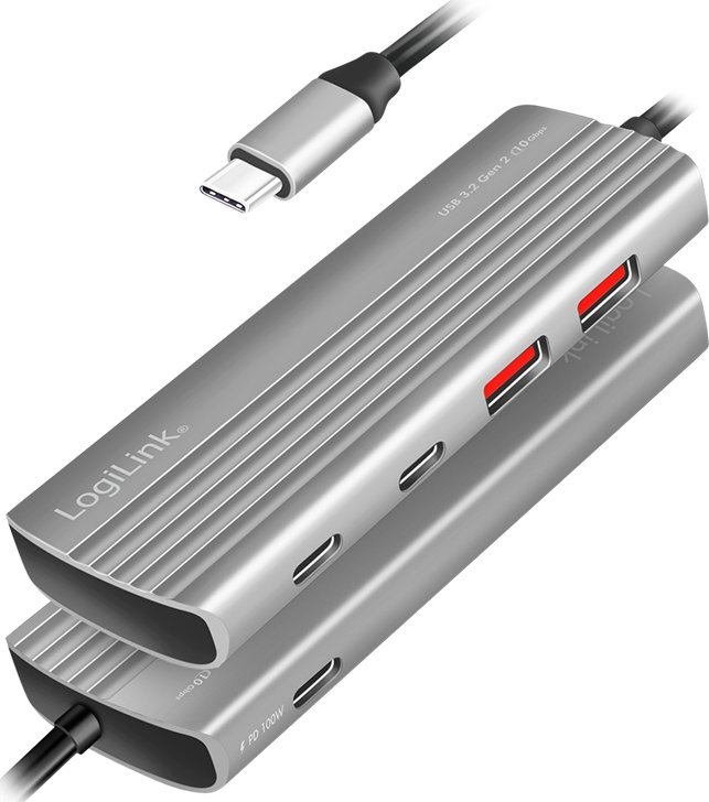 Hub USB LogiLink, USB 3.2 Gen2, 4+1 porta, PD 100W, alumin