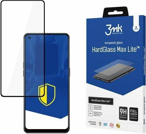 Xham mbrojtës 3MK HardGlass Max Lite për OPPO Reno 7 Lite 5G, fortësi 9H, black