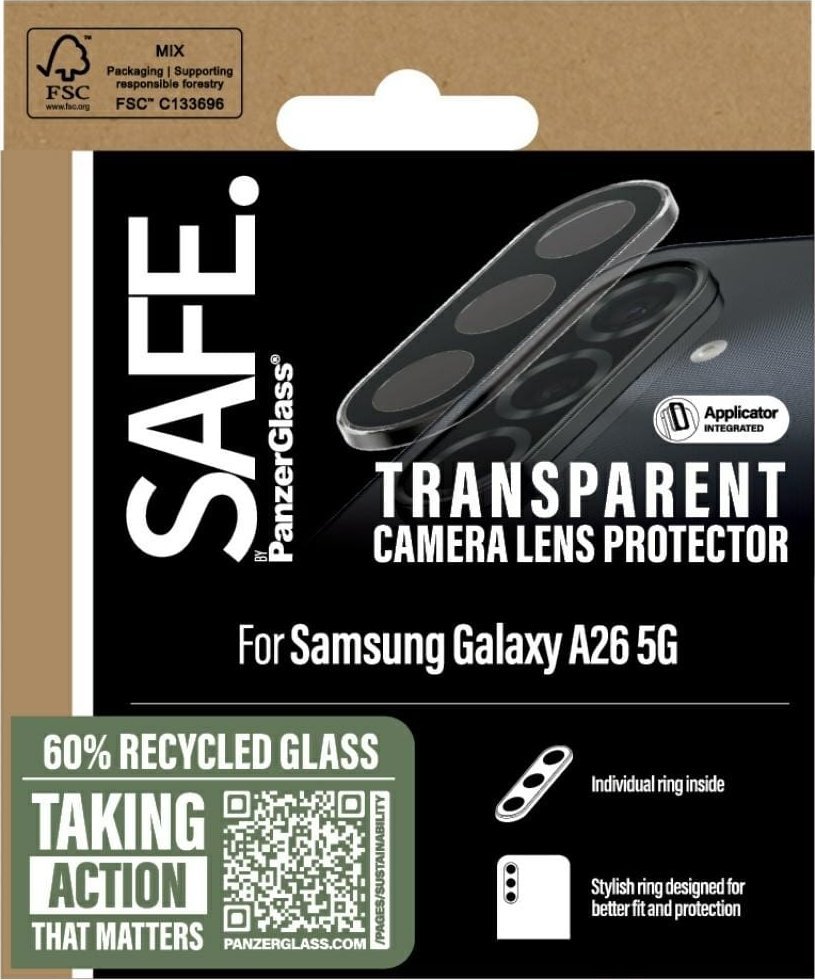Mbrojtës kamere SAFE by PanzerGlass Samsung Galaxy A26 5G, xham, transparent