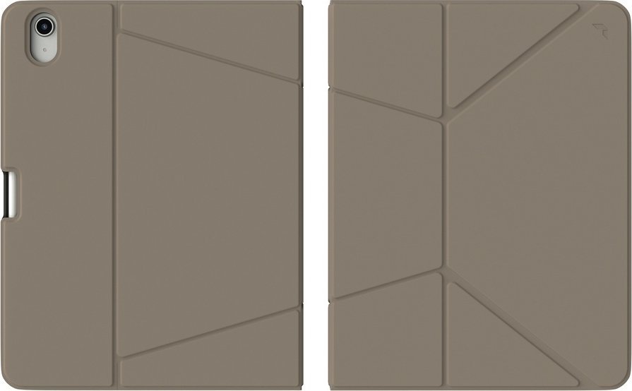 Këllëf folio për iPad JCPal SlimFlex, 10.9" 10th gen dhe 11" A16 11th gen, mbajtës për Pencil, kafe kaki dhe blu