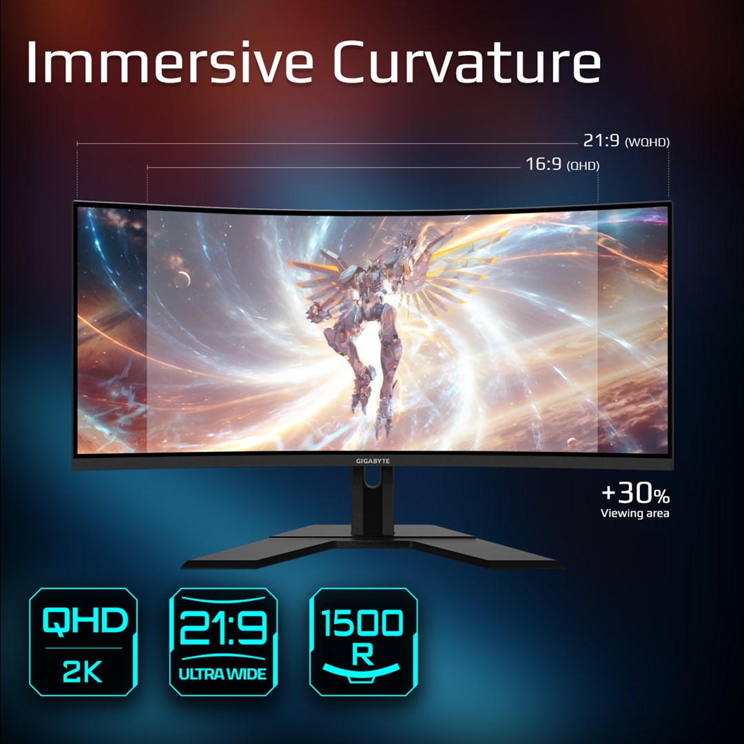 GIGABYTE G34WQCP монитор, 34", UWQHD, 180 Hz, црн