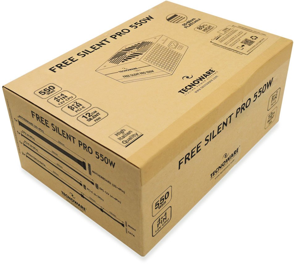 Напојување за компјутер Tecnoware FAL551FSP12, 550W, ATX 2.01, црно