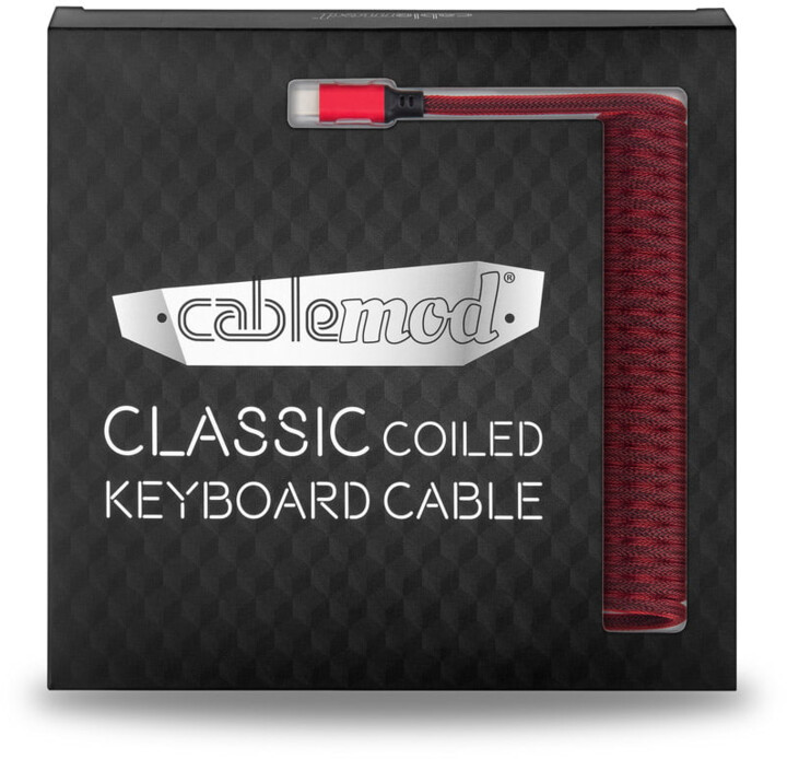 Кабел CableMod Classic Coiled Cable, USB-C/USB-A, 1,5m, Црвена