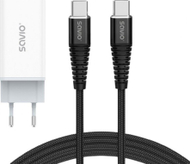 Karikues rrjeti LA-07 GaN 65W, USB C PD 3.0, kabllo USB C 100W 1m, bardh e zi