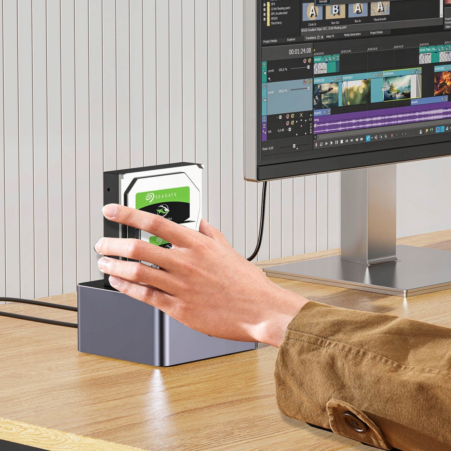 Stacion klonimi disqesh Unitek Y-3027GY01, 2 x SATA 2.5"/3.5", USB C 10Gbps, gri