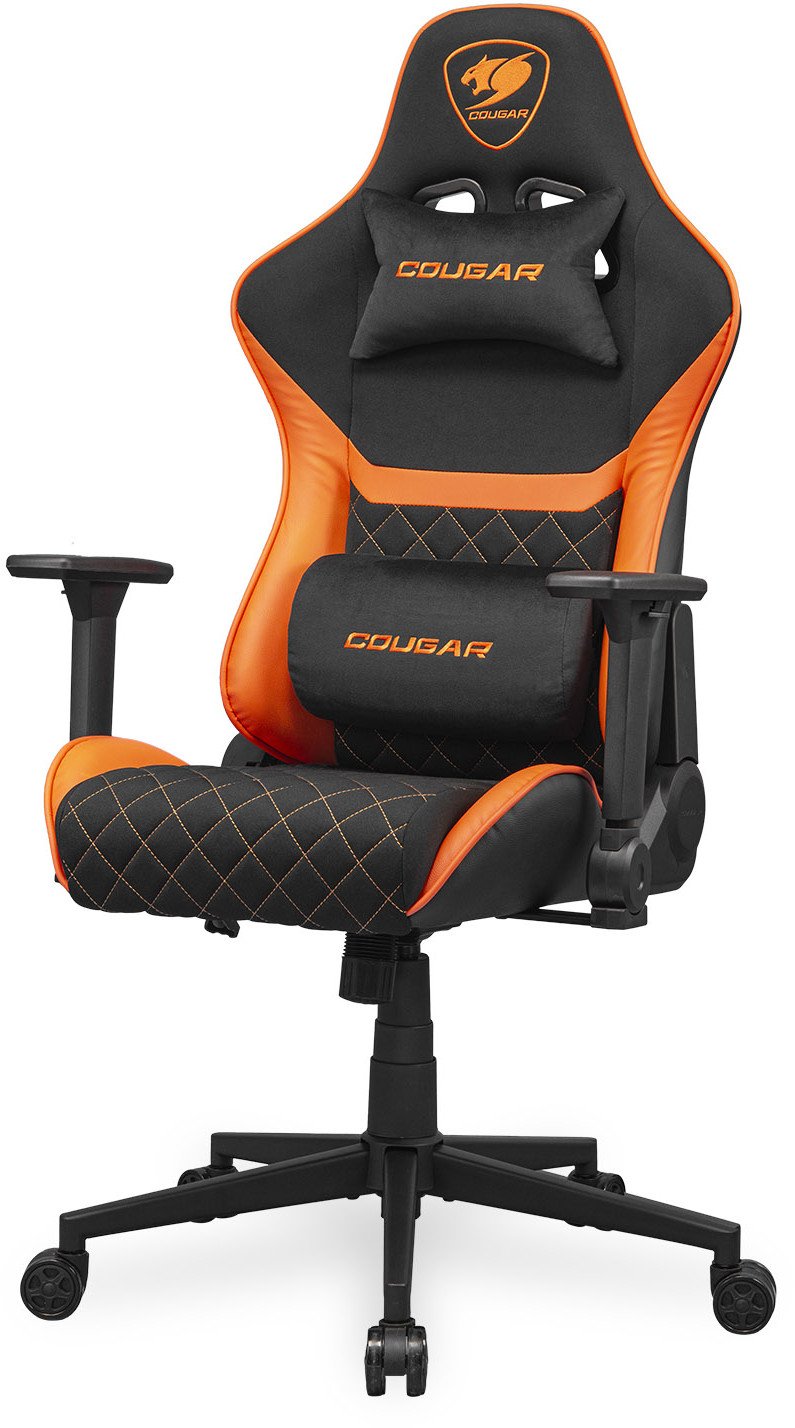 Karrige gaming Cougar Armor One V2 F, tekstil, deri 120kg, e zezë portokalli