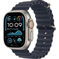 Apple Watch Ultra2 Cellular, 49mm, Natural Titanium Case with Navy Ocean Band Apple Watch Ultra2 Cellular, 49mm, Natural Titanium Case with Navy Ocean Band