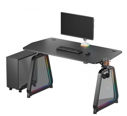 Tavolinë gaming ULTRADESK QUEST, 140x70cm, lartësi e rregullueshme 72-120cm, e zezë