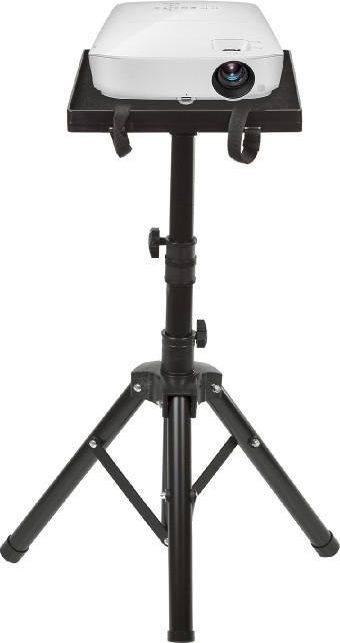 Stativ projektori Maclean MC-920, lartësi e rregullueshme, konstrukt çeliku, i zi