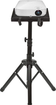 Stativ projektori Maclean MC-920, lartësi e rregullueshme, konstrukt çeliku, i zi