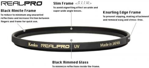 Filtër UV Kenko Realpro, 58mm, Anti Stain Coating, i zi