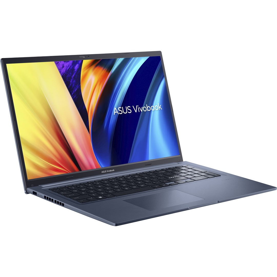 Лаптоп ASUS VivoBook 17, 17.3", Intel i3-1220P, 8 GB RAM, 512 GB SSD, син