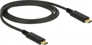 Kabllo Delock USB-C në USB-C, 1m, e zezë