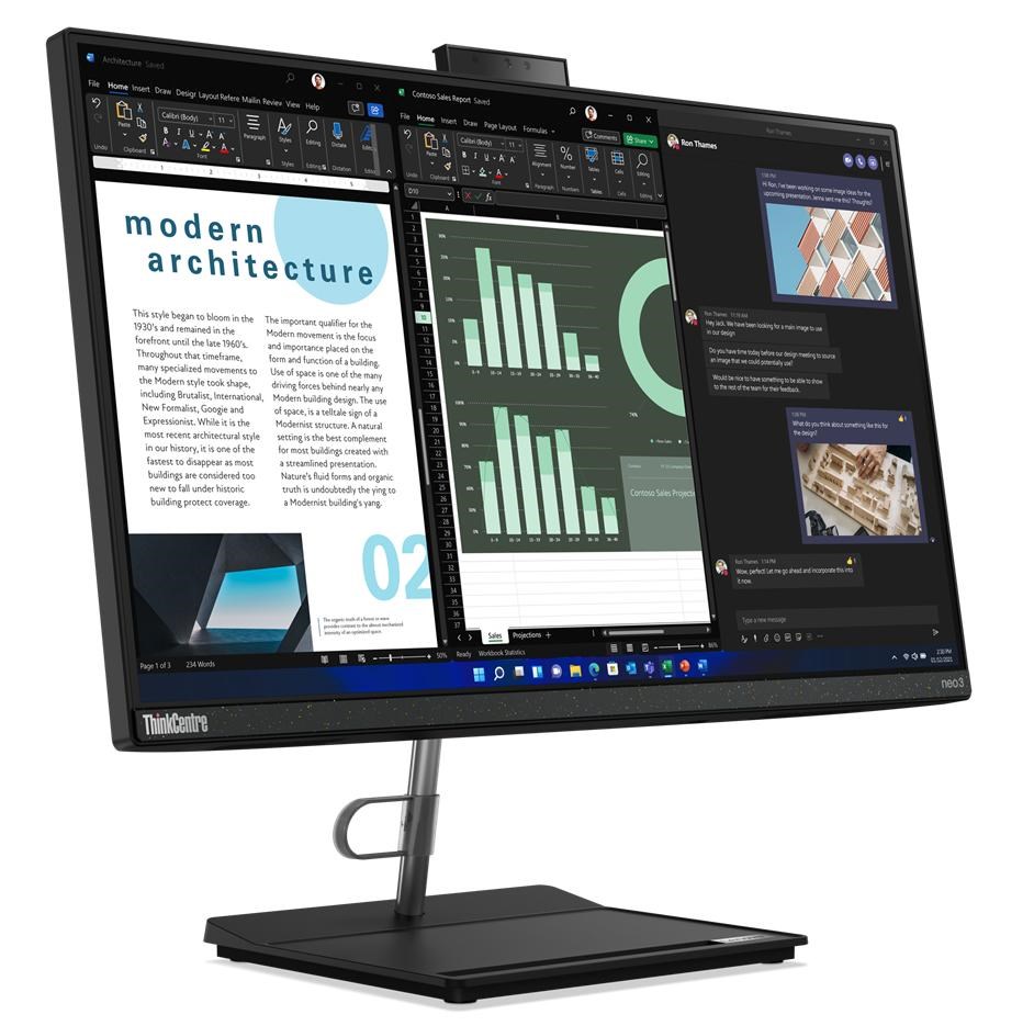 Kompjuter All-in-One Lenovo ThinkCentre neo 30a, 23.8" Full HD, i5-1240P, 8GB RAM, 512GB SSD, i zi