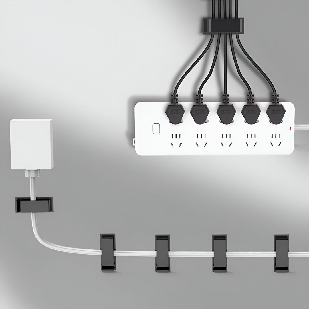 Set organizues kabllosh Mozos CM-SET, tub fleksibël, kapëse Velcro, i zi