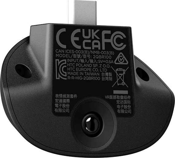 Modul gjurmimi facial HTC Vive Focus 3 Facial Tracker 99HATH004-00, për shprehje fytyre, i zi