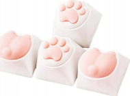 Set keycaps 3D për tastierë, 4 copë, dizajn Cat Paw, shumëngjyrëshe