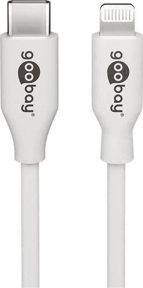 Kabllo USB Goobay USB C në Lightning, 2m, 480 Mbit/s, e bardhë