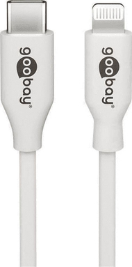 Kabllo USB Goobay USB C në Lightning, 2m, 480 Mbit/s, e bardhë