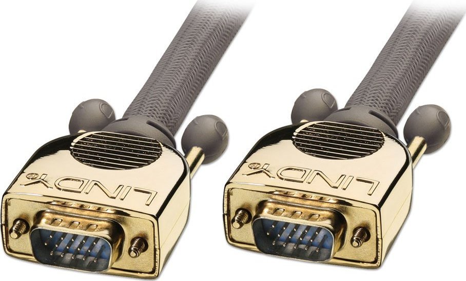 Kabllo VGA Lindy 30m Gold, D Sub mashkull mashkull, antracit