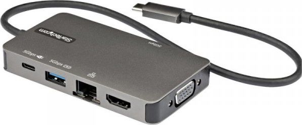 Adapter multiport USB-C StarTech, HDMI 4K 30Hz, VGA 1080p, gri