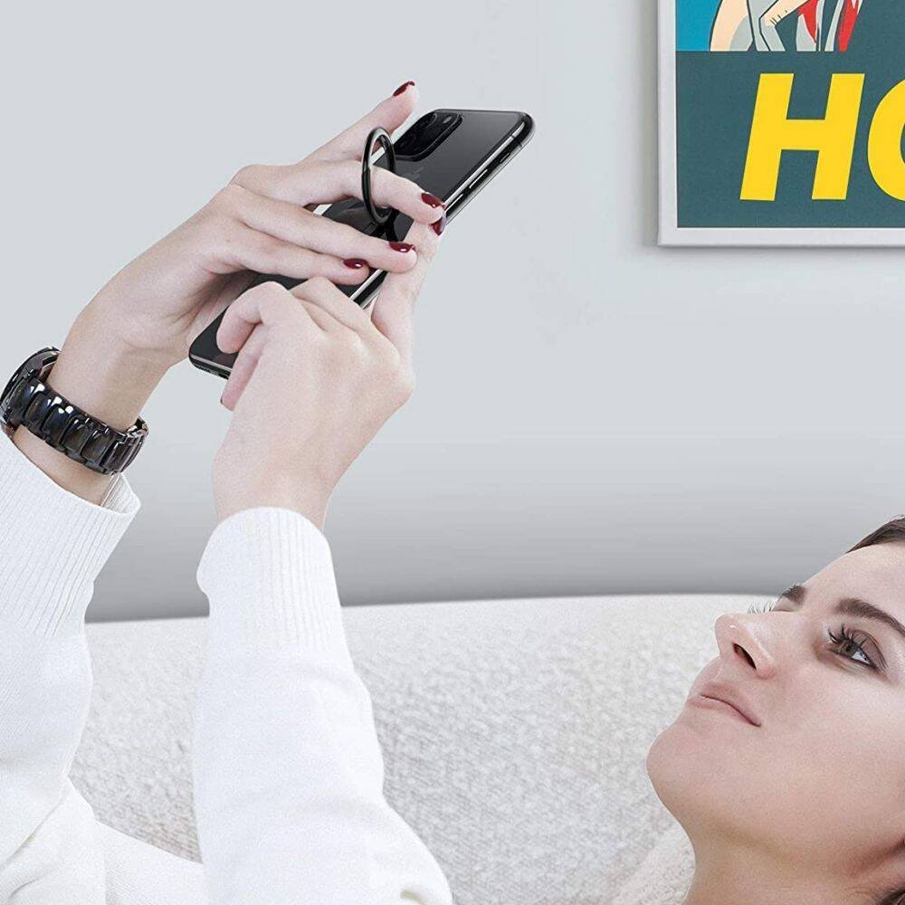 Mbajtëse magnetike për telefon Tech-Protect Ring Stand, unazë 360°, mermer rozë