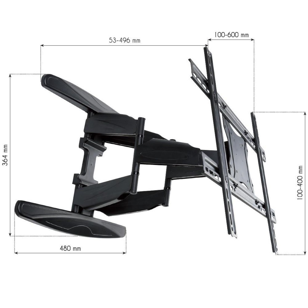 Mbajtëse muri për TV Techly Ultra Slim, 40-80", VESA 600x400, e zezë 