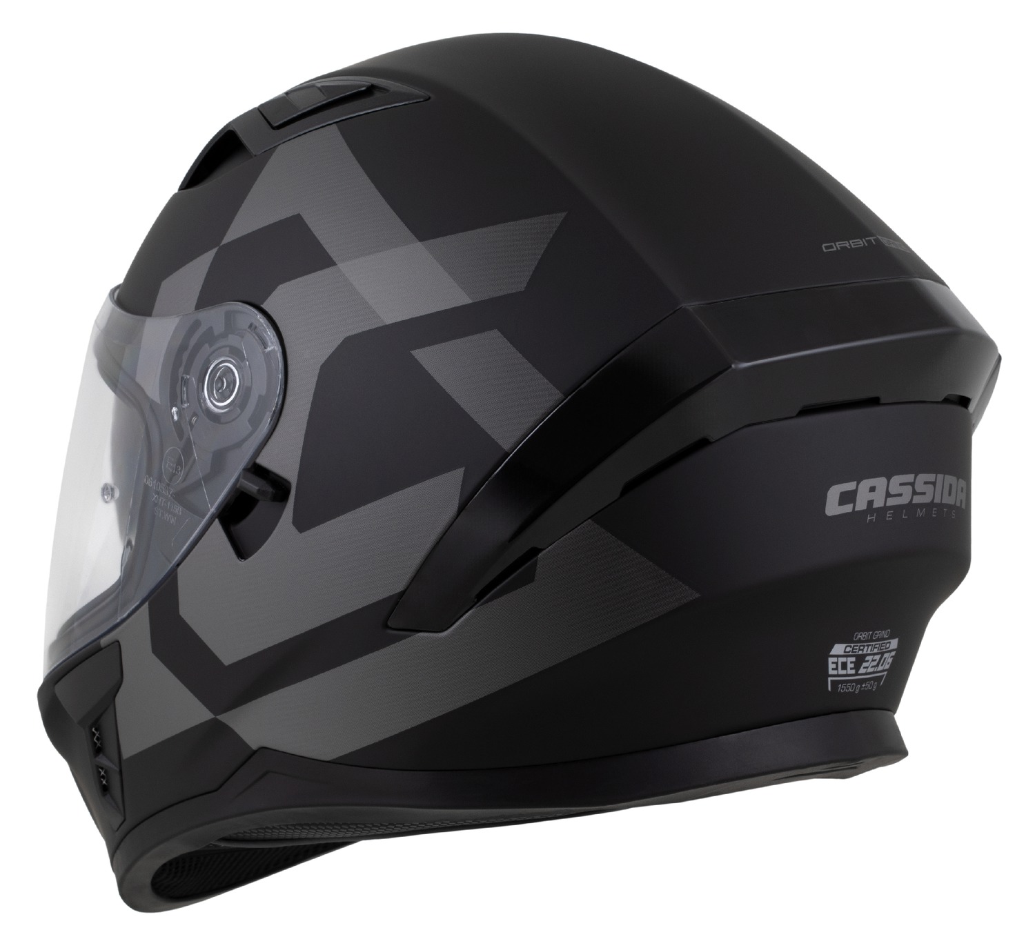 Helm integral Cassida Orbit Grind 2026, polikarbonat, vizor dielli, i zi mat gri