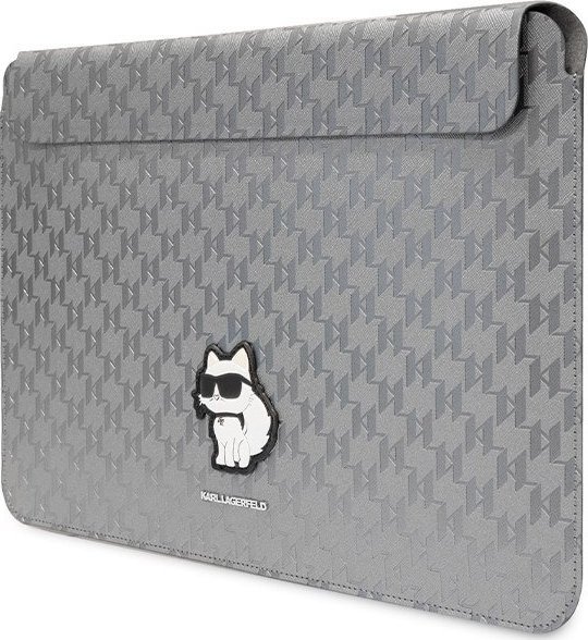 Хулса за лаптоп Karl Lagerfeld Saffiano Monogram Choupette KL, до 14\", синтетичка кожа, црна