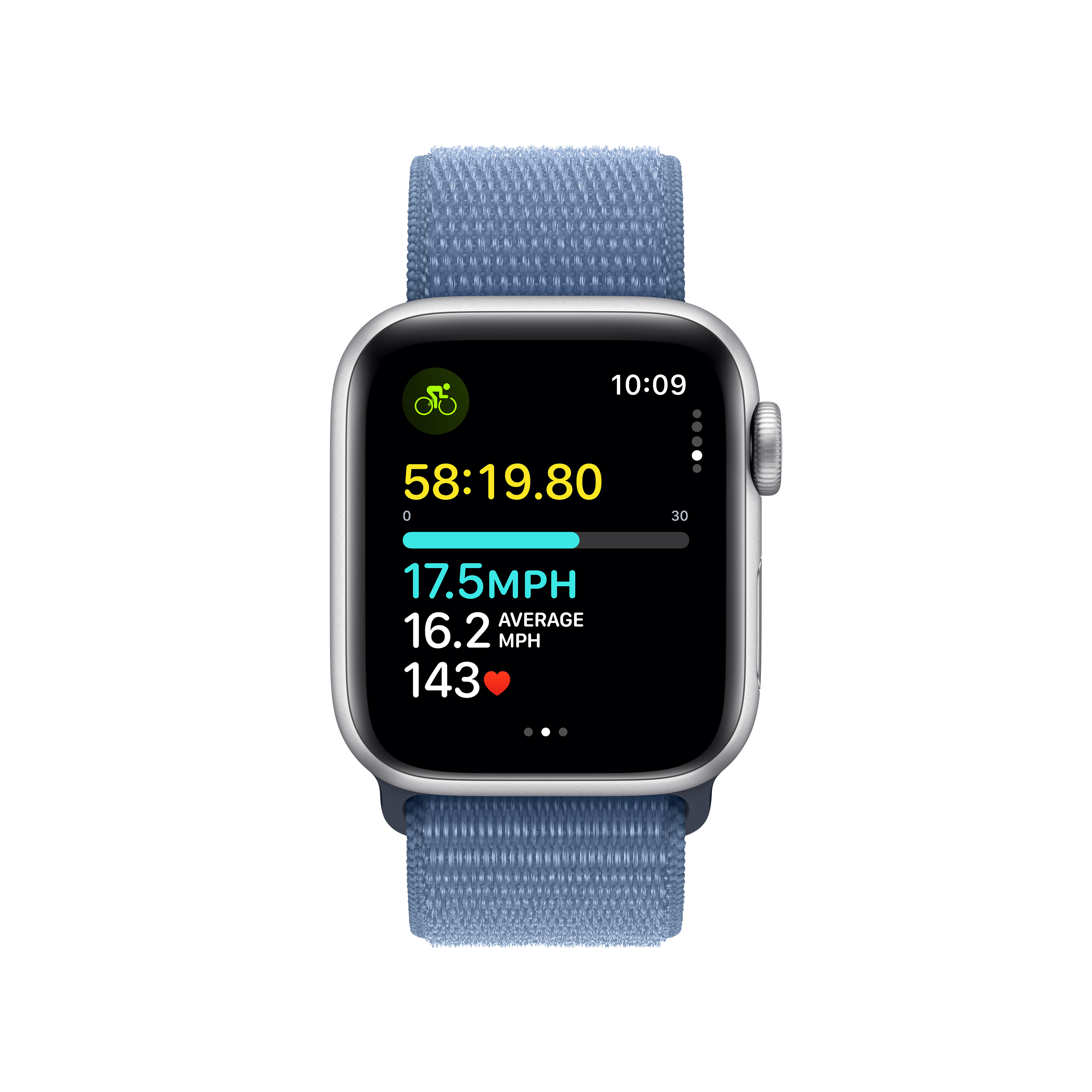 Apple Watch SE2 V2 GPS, 40mm, Silver Aluminium Case me Silver Storm Blue Loop