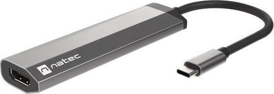 Dock USB C Natec Fowler Slim NMP 1984, HDMI 4K, 2x USB 3.0, gri