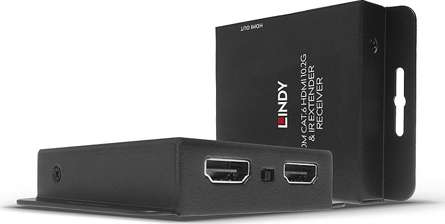 Sistem transmetimi HDMI Lindy I/O Extender 38208, 4K, deri 50m CAT6, i zi