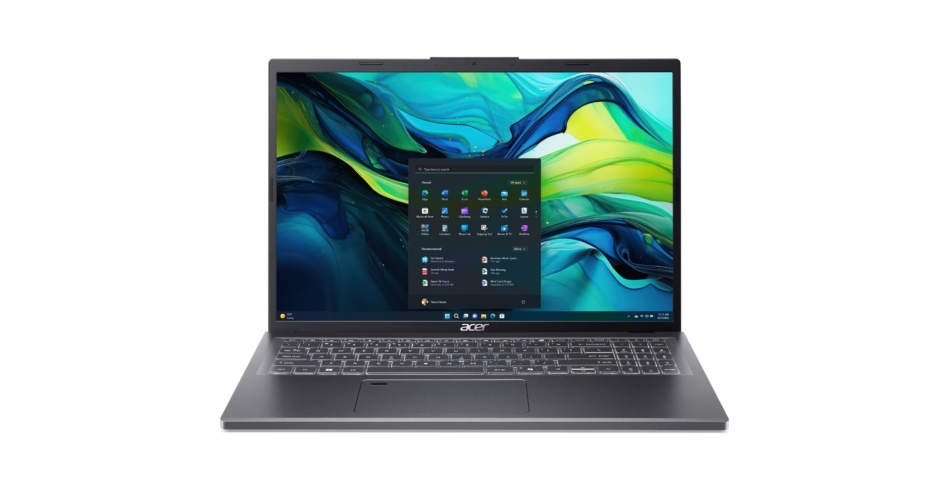 Laptop Acer Aspire 16 (A16-71GM-76JL), 16", Intel Core Ultra 5 125H, 16GB RAM, 1TB SSD, NVIDIA RTX 3050, i hirtë