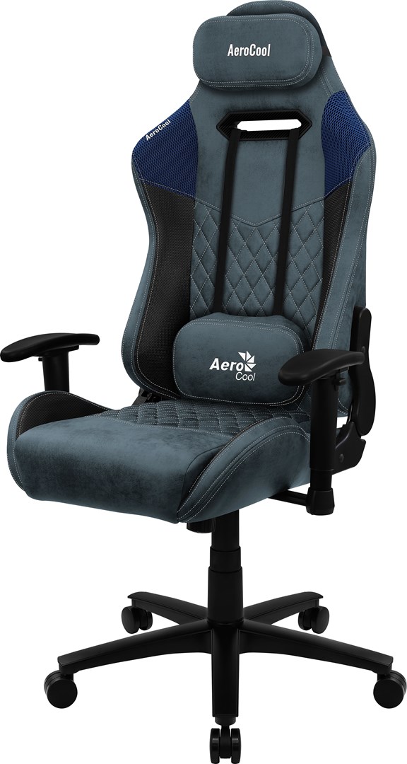 Karrige lojërash Aerocool DUKE AeroSuede, 56cm, 150kg, e zezë/e kaltër