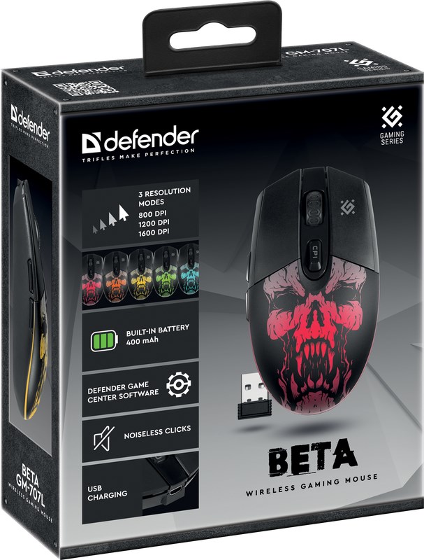 Maus Defender Beta GM-707L, Gaming, RF Wireless, i zi