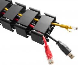 Organizues kabllosh InLine flexible cable duct, 4 ndarje, 1.28m, i zi