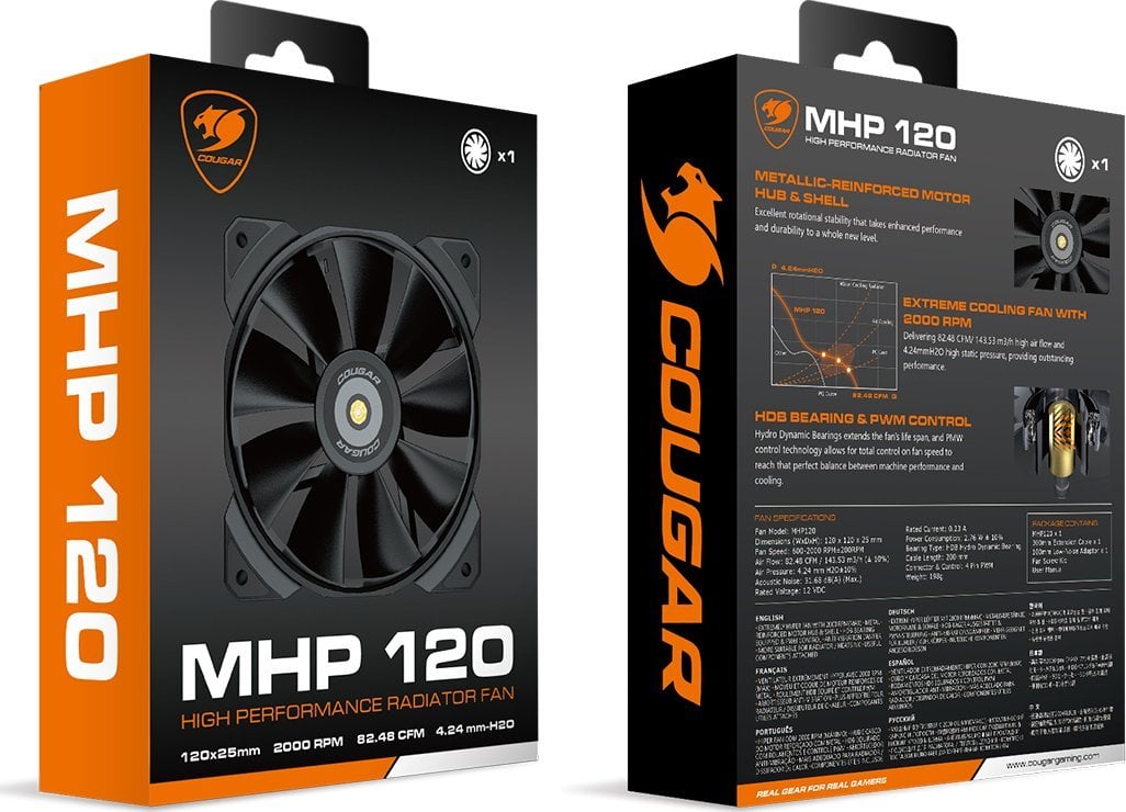 Ventilator kulle COUGAR Gaming MHP 120, 120mm, PWM, i zi