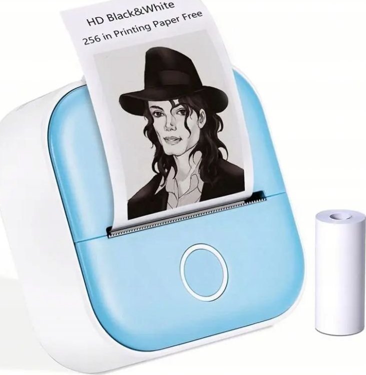 Термален принтер со блутут Phomemo T02, пренослив, батерија 1000mAh, син