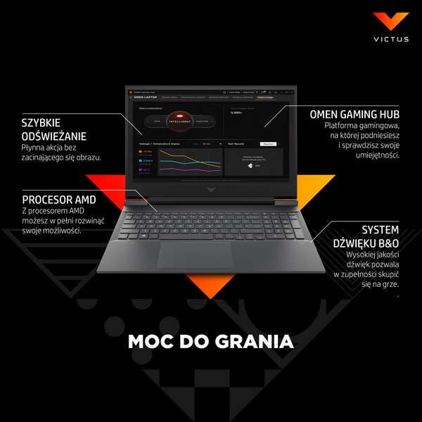 Laptop Victus by HP 16-e0427nw, 16.1", AMD Ryzen 5, 16GB RAM, 512GB SSD, NVIDIA GeForce GTX 1650, i kaltër