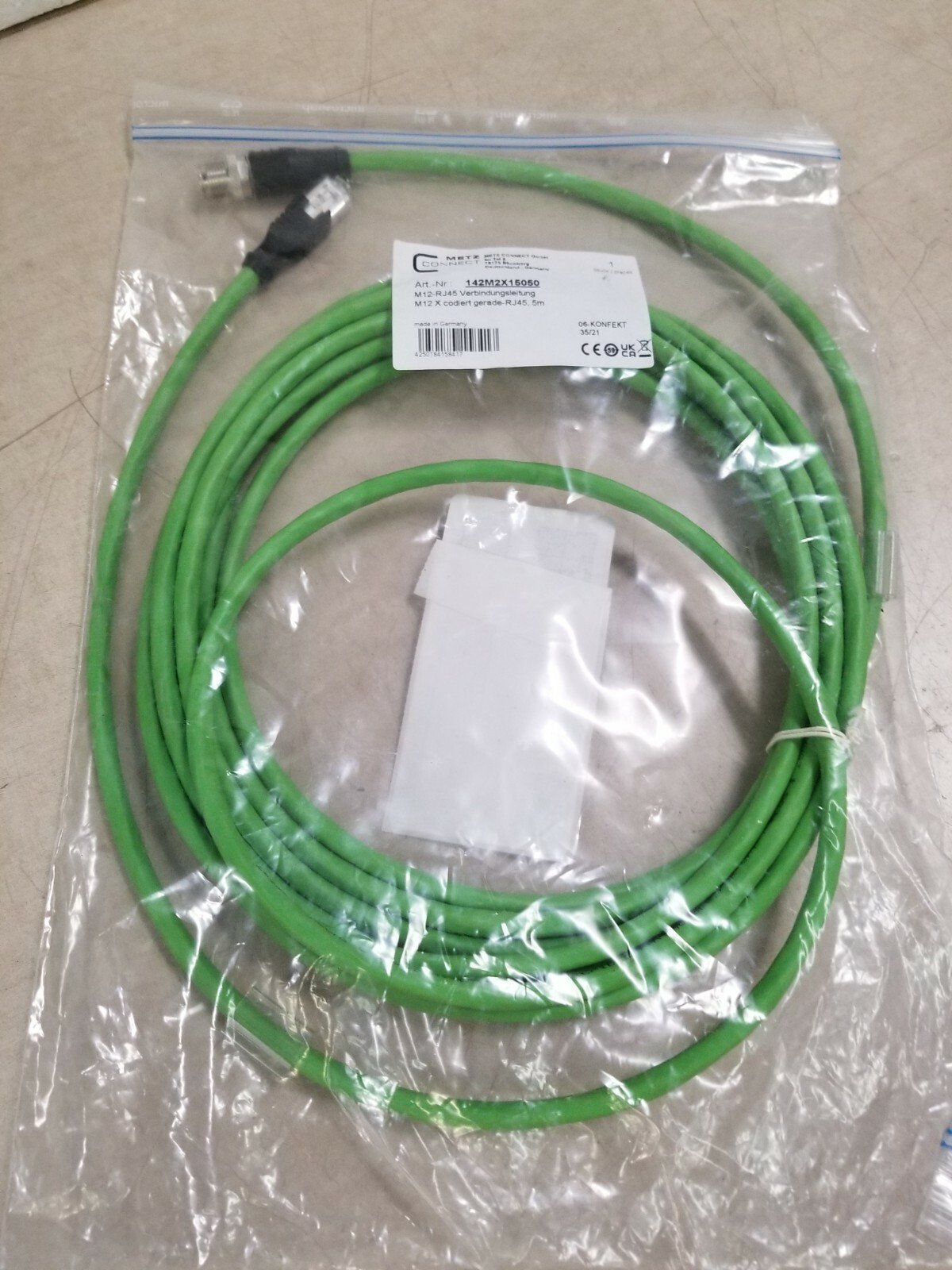Kabllo rrjeti Metz Connect 142M2X15050, CAT 6A, 5m, jeshile