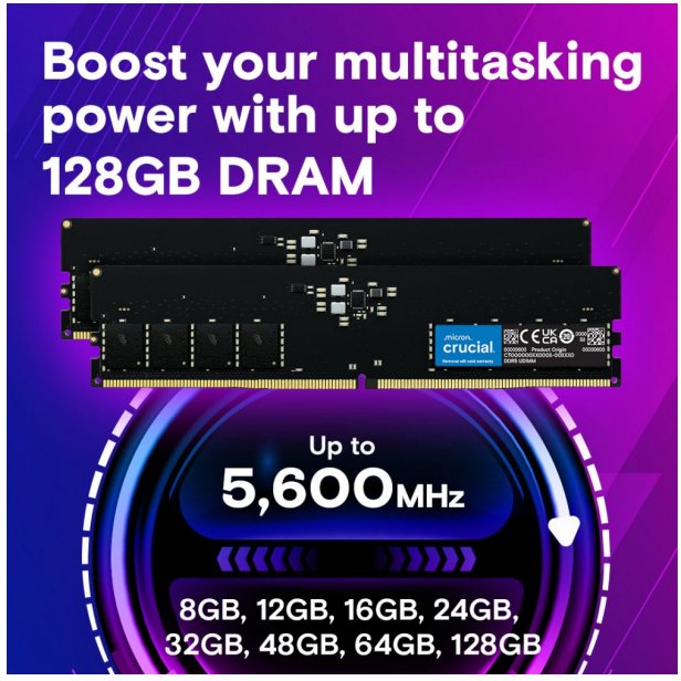 RAM Crucial CT32G56C46U5T, 32GB, DDR5 5600MHz, U DIMM