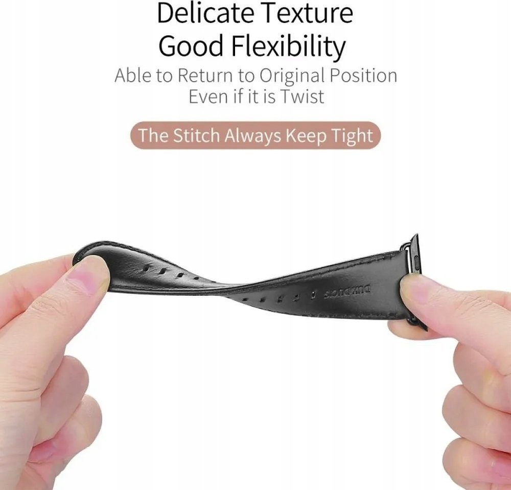 Rrip ore Dux Ducis Ya për Apple Watch 38/40/41mm, lëkurë natyrale, i zi