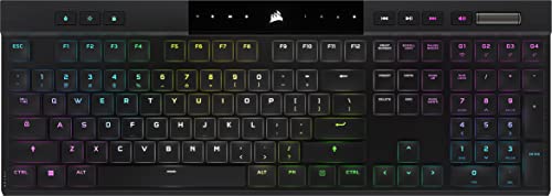 Tastierë gaming CORSAIR K100 Air Wireless, mekanike Cherry MX Ultra Low Profile, RGB, me Bluetooth, e zezë