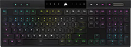 Tastierë gaming CORSAIR K100 Air Wireless, mekanike Cherry MX Ultra Low Profile, RGB, me Bluetooth, e zezë