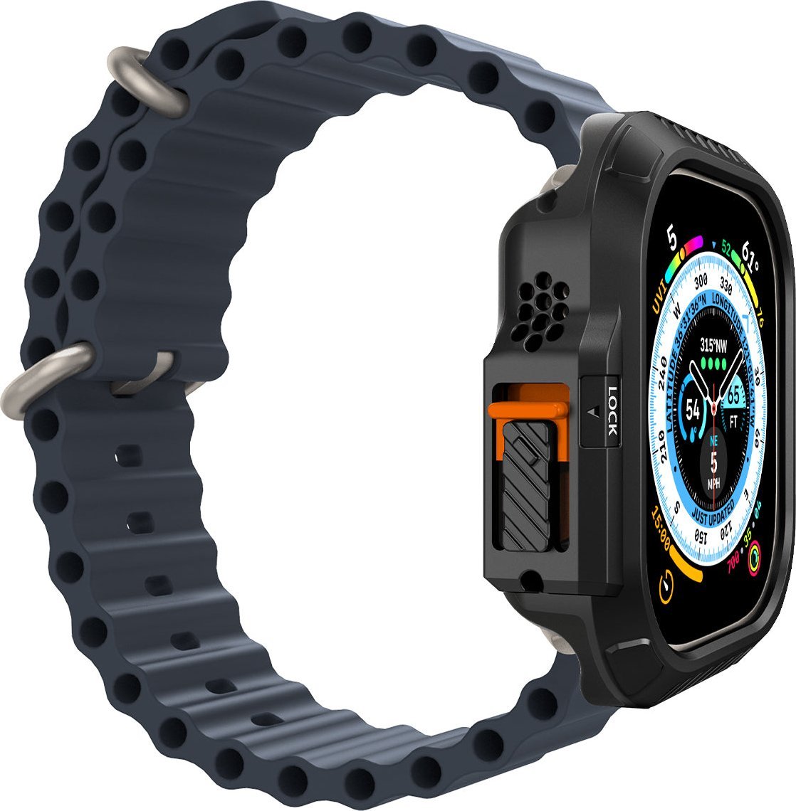 Mbrojtëse Spigen Lock Fit për Apple Watch Ultra 2 Ultra 49mm, teknologji Smart Lock, e zezë