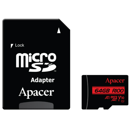Kartë memorie Apacer Micro SDXC, 64GB, UHS-I U1 V10 A1 R100