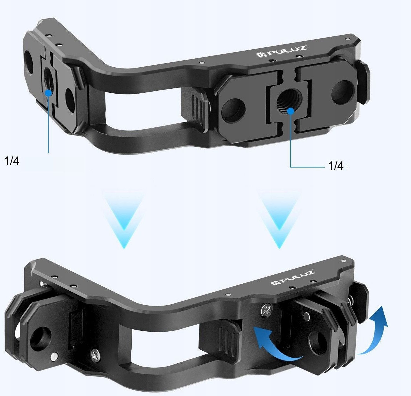 Рамка за монтирање PULUZ Rail Cage PU768B, 1/4\", за DJI Osmo Action 5 Pro и 4, за ГоПро