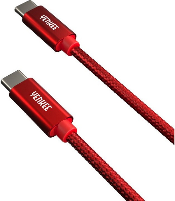 Kabllo YENKEE YCU C102 RD USB-C, 60W, 2m, e kuqe