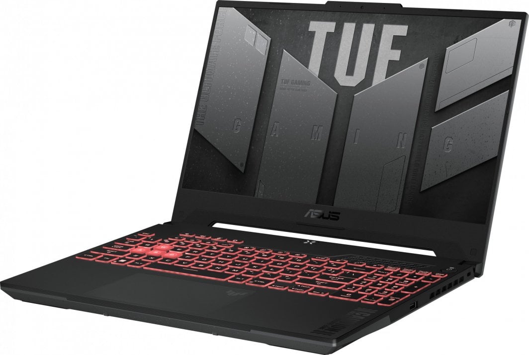 Laptop ASUS TUF Gaming A15, 15.6" 144 Hz, AMD Ryzen 7 7735HS, 16 GB RAM, 512 GB SSD, NVIDIA GeForce RTX 4050, i zi dhe i hirtë